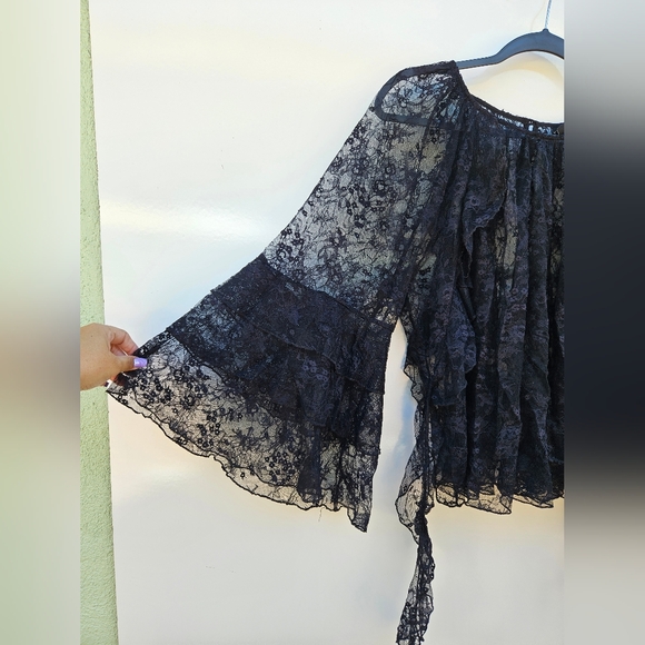 Torrid Black Lace Ruffle Blouse - Picture 5 of 10